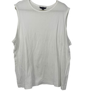 LANDS’END WHITE LOOSE FIT DRESSY OR CASUAL TANK TOP SIZE 2X 20W-22W